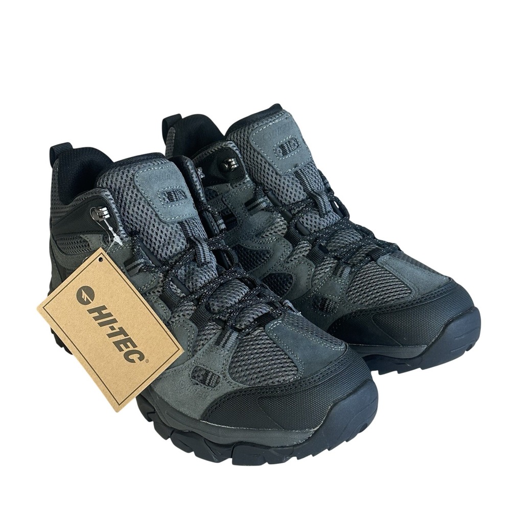 Hi-Tec Men's Ravus Mid Gray/Black Hiking Boots Shoes Size 10 NWT